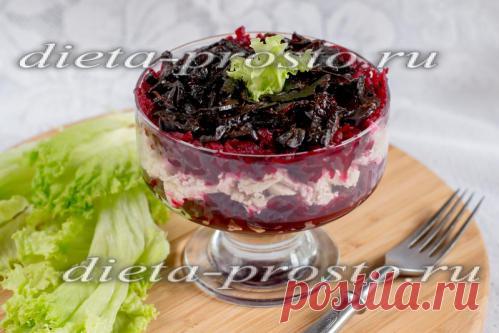 Салат из свеклы с курицей и черносливом