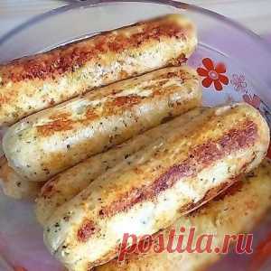 Ароматные и сочные куриные сосиски