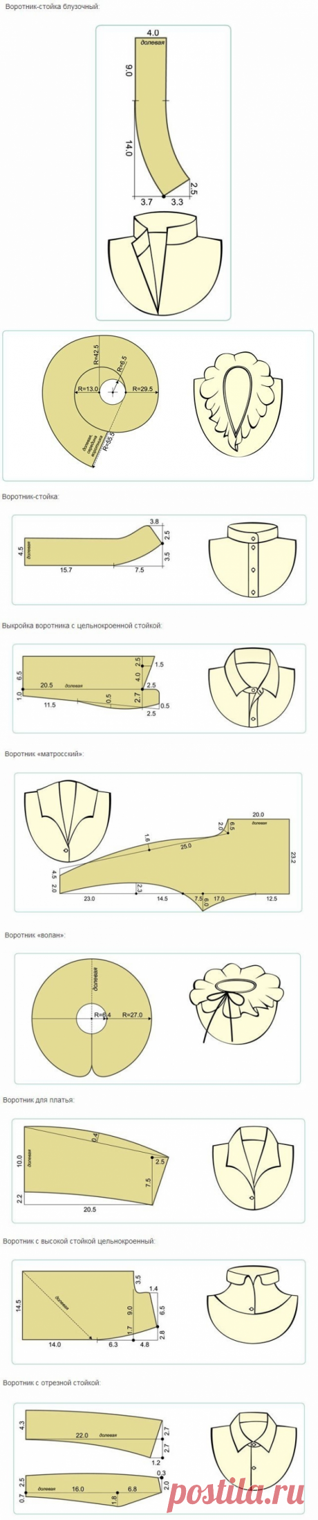 Выкройки воротников — Сделай сам, идеи для творчества - DIY Ideas