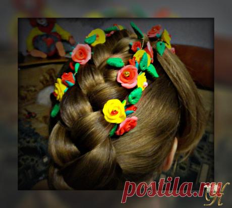 Шпильки из полимерной глины ,,Розы&quot;