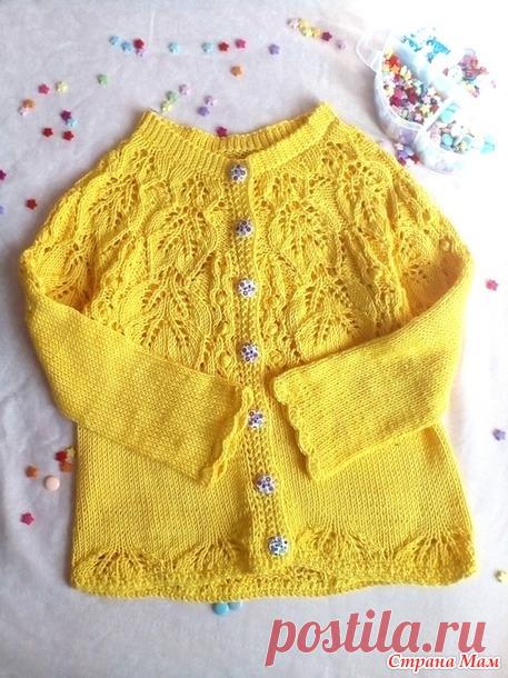 Кофточка из хлопка с круглой кокеткой - Вязание - Страна Мам