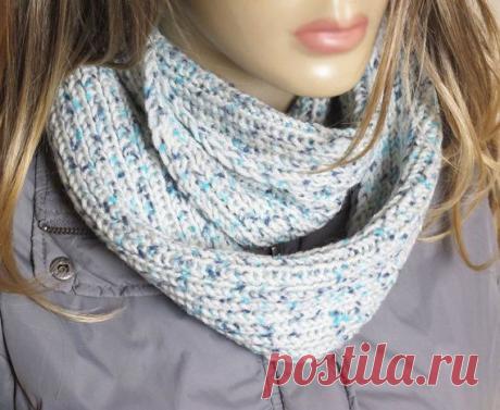 Green mint knit cowl scarf neck warmer birthday by selenayy