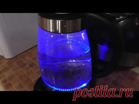 #309 Обзор нашего нового чайника Polaris с синей подсветкой / Polaris PWK 1714CGLD