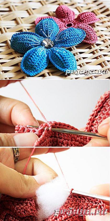 Декоративный цветок крючком