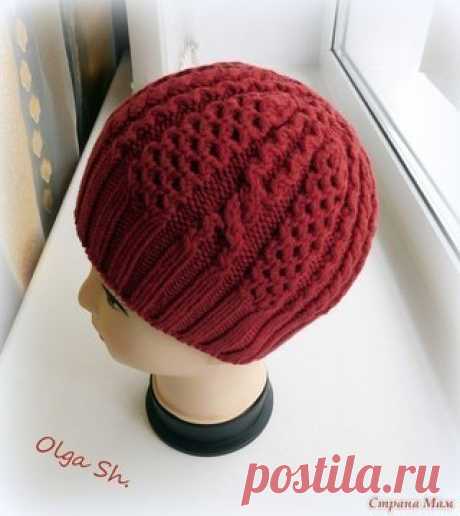 Шапочка "Модница" (Woman of Fashion Hat) + описание
#спицы #вязаная_шапка