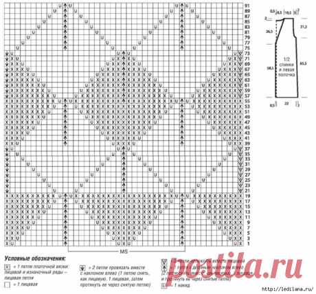 Удлиненный прямой жилет с ажурными ромбами