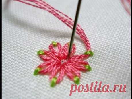 Embroidery Stitches Flowers - Stitch Fun Daisy Stitch in Two Colors + Tutorial .
