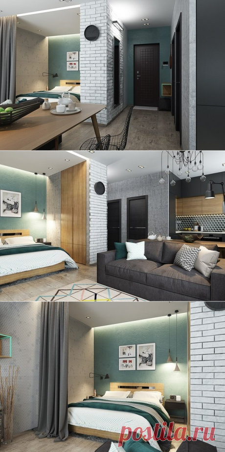 Проект студии площадью 40 кв.м. - Дизайн интерьеров | Идеи вашего дома | Lodgers
