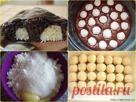 Шоколадный пирог с творожными шариками