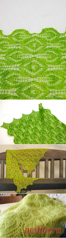 Шарф-палантин «Весенние листья»