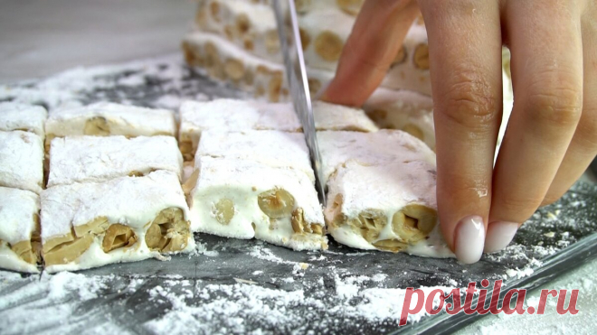 Домашние конфеты Нуга с орешками 