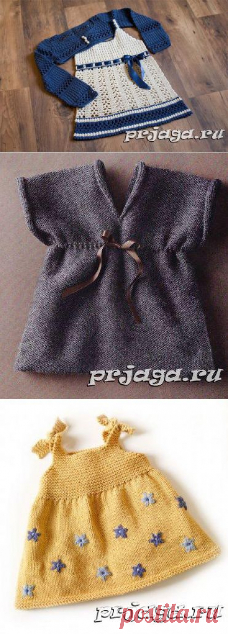 Платье и сарафан для девочек спицами или крючком