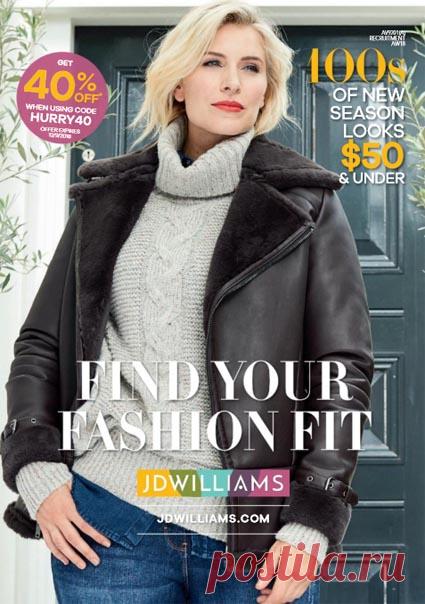 Каталоги одежды для полных модниц английского бренда JD Williams осень-зима 2018-2019