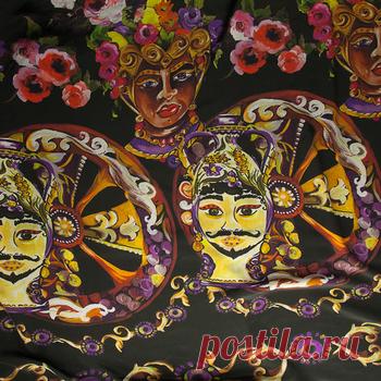 Крепдешин "Коллекция Африка" (черный,фиолетовый... - купить ткань онлайн через объединенный интернет-магазин ВСЕ ТКАНИ