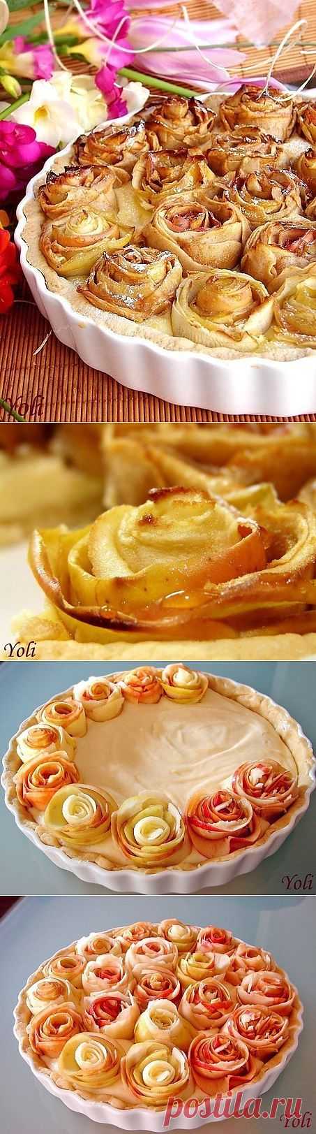 Яблочный пирог с розочками. Кулинарная идея!.