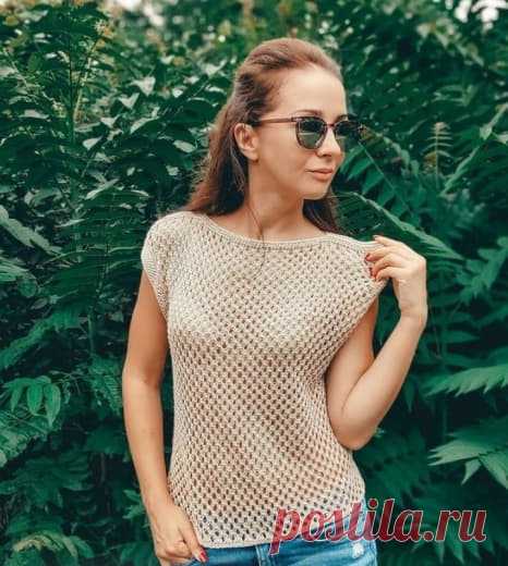 Вяжем топ сетчатым узором из 2 прямоугольников.Автор: knit_inka#вязание  • #топ  коврик для ванной крючком