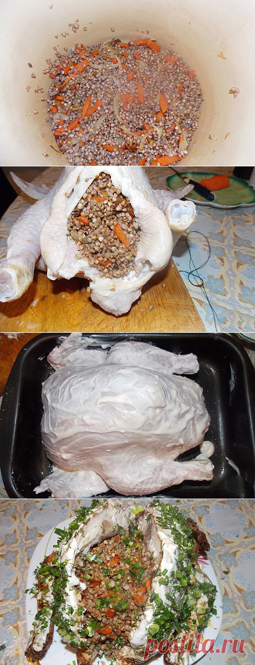Курочка фаршированная гречкой