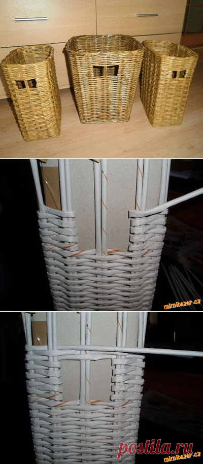Корзины из газет