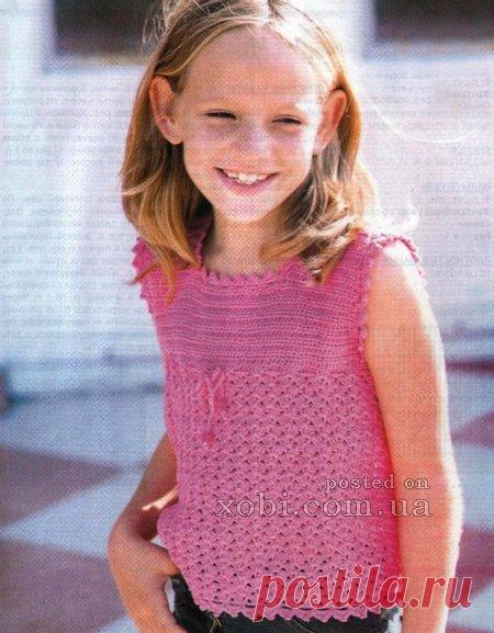 розовый топ на 8 лет