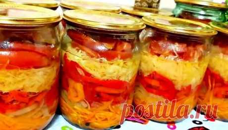 Ленивый салат на зиму: закрываем в банки вкусную закуску - Вкусные рецепты - медиаплатформа МирТесен Лето уже в самом разгаре, а это значит, что совсем скоро на наших столах появится множество свежих овощей! Разве это не идеальное время для того, чтобы сделать салат — заготовку на зиму? Мы понимаем, как сложно иногда найти надежный, проверенный рецепт домашних закруток. Именно поэтому сегодня мы