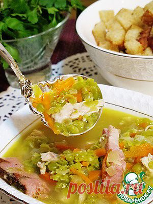 Гороховый суп с хрустящими крутонами - кулинарный рецепт
