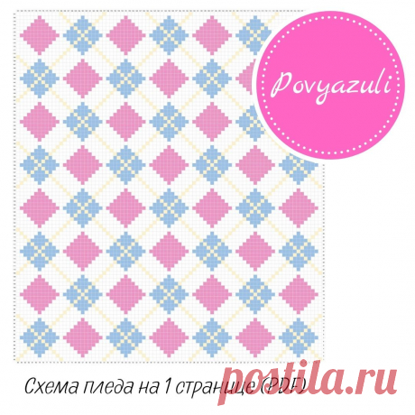 Схема для вязания пледа &quot;Ромбы&quot; в технике С2С (артикул 008). - Цифровые товары на Digital Wildberries