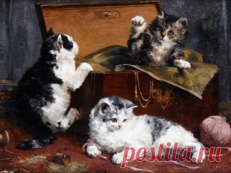 Собаки и кошки. Классическая живопись от Charles van den Eycken | Art-Dot
