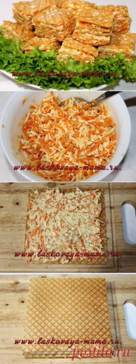 Закуска из вафельных коржей