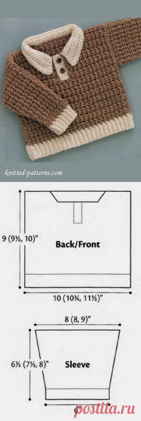 Baby-boy pullover crochet free pattern