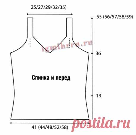 Летний топ из голубой хлопковой пряжи. Вязание спицами