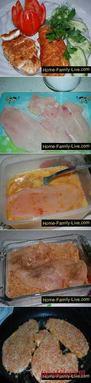 Шницель - пошаговый фоторецепт - отбивная куриная грудка
