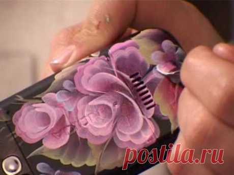One Stroke Painting. Decorating your phone. Tatiana Kudryavtseva - YouTube