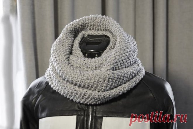 Knitting scarf in two turns, made of wool blend yarn by Helen_ok