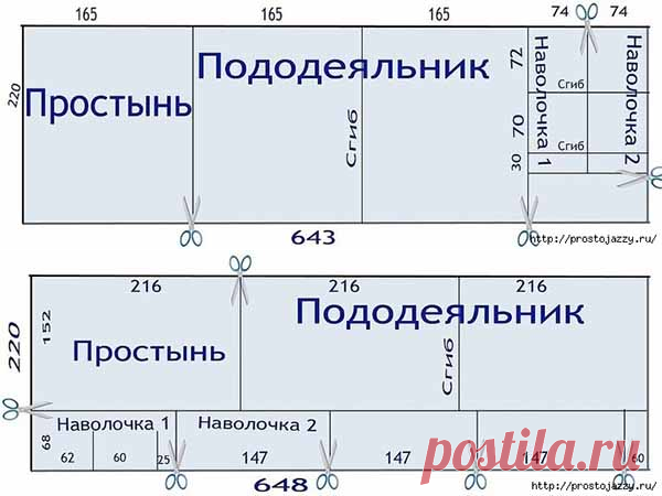Раскрой постельного белья