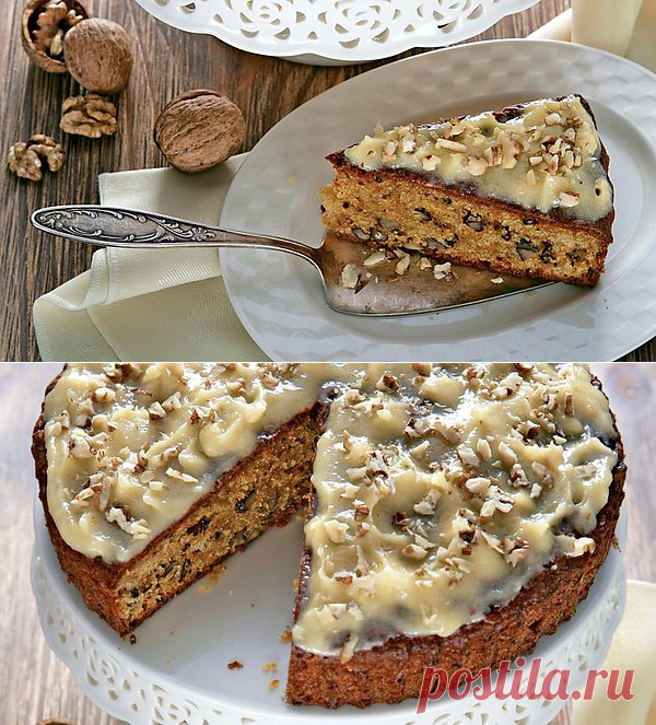 Морковный торт с грецкими орехами и корицей.