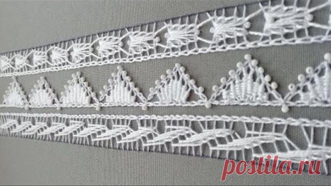 Top embroidery*Easy borderline*Detailed embroidery tutorial*Border design for dress  #malina_gm