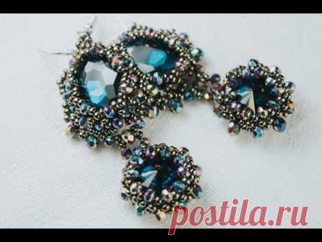1. Glass crystal 3×2, 3×4 2. Czech beads nr.10 3. Crystal rivoli beads 14 mm, oval 13×18 mm