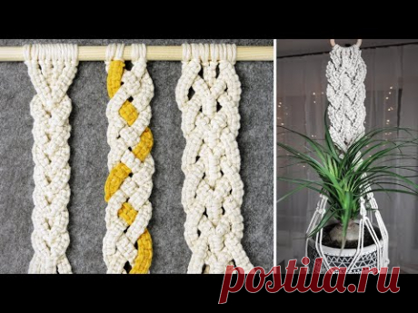 3 Useful Macrame Braids for Plant Hanger, Wall Hanger, Belt and more - YouTube