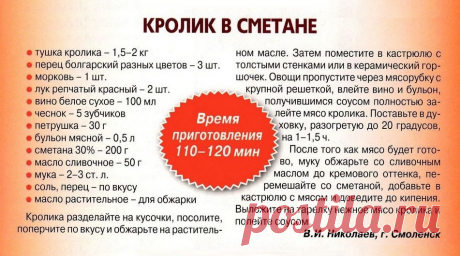 Кролик в сметане