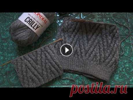 Двухсторонний теневой зигзаг спицами ⚔ Double-sided zigzag knitting pattern Универсальный двухсторонний узор спицами с эффектом кос оформленных в зиг-зиг Набрать количество петель кратно 18+1+2 петли. Вязать по схеме: Повторят...