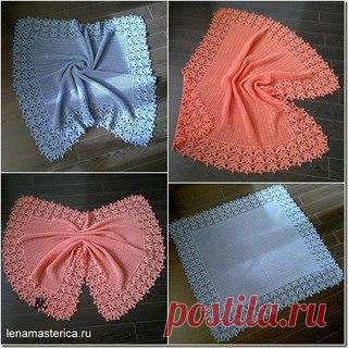 Детский плед, вязанный крючком