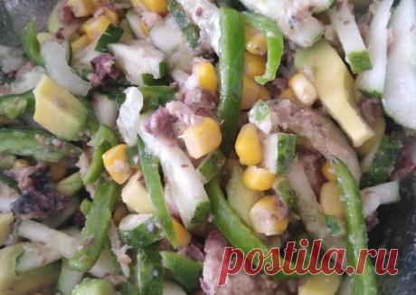 Салат с авокадо и консервой - пошаговый рецепт с фото. Автор рецепта Лилия Василенко🏃‍♂️ . - Cookpad