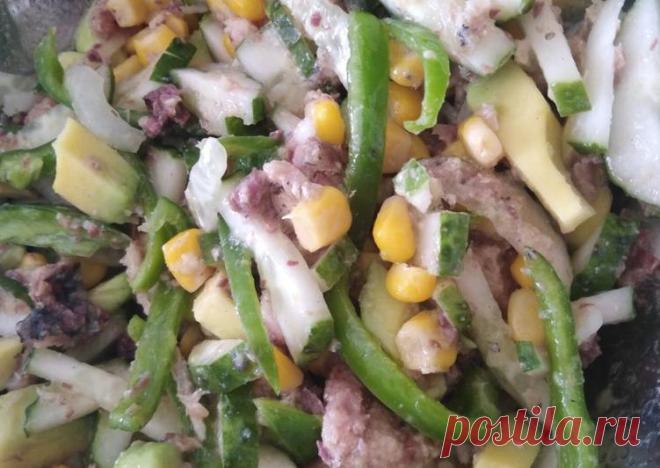 Салат с авокадо и консервой - пошаговый рецепт с фото. Автор рецепта Лилия Василенко🏃‍♂️ . - Cookpad