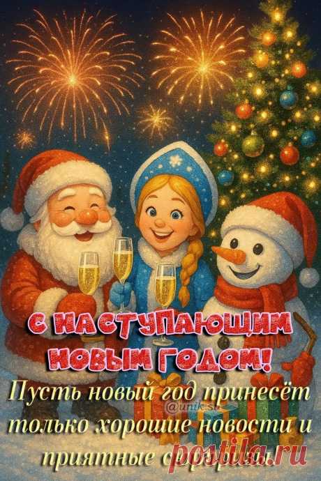 бесплатная открытка с наступившим новым годом