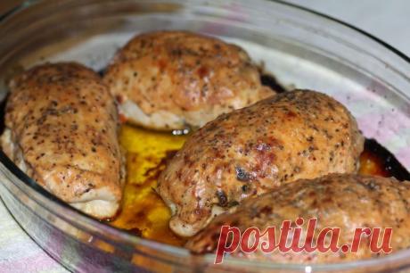 Куриная грудка, фаршированная овощами