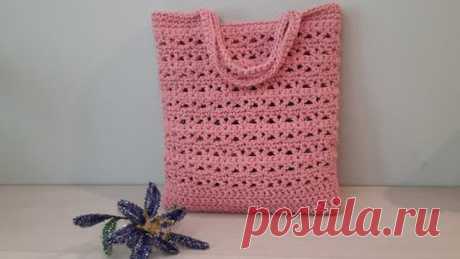 Очаровательная сумочка для лета крючком. ДЛЯ НАЧИНАЮЩИХ. Charming knitted bag.