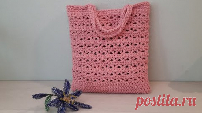 Очаровательная сумочка для лета крючком. ДЛЯ НАЧИНАЮЩИХ. Charming knitted bag.