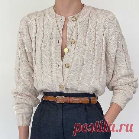 Кардиган с широкими косами (схема узора)