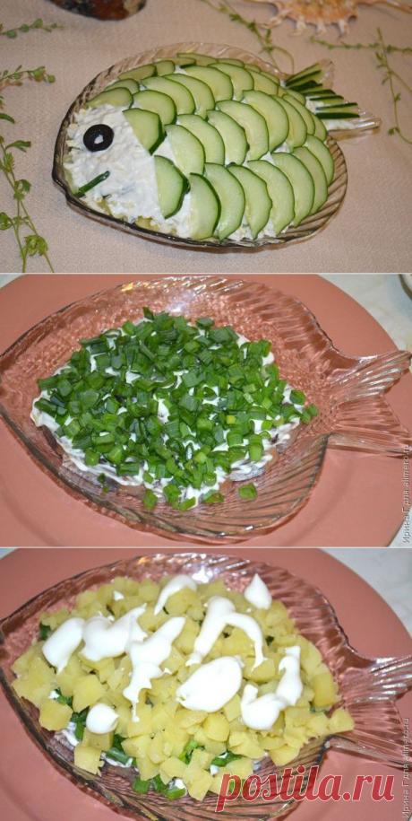 Салат из сельди с огурцом