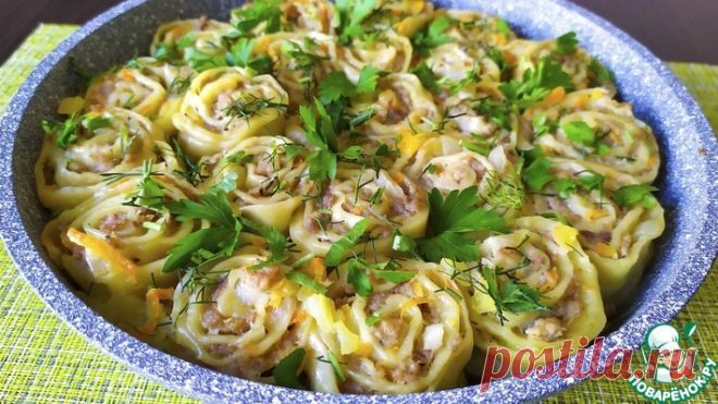 Штрули с фаршем и овощами Кулинарный рецепт